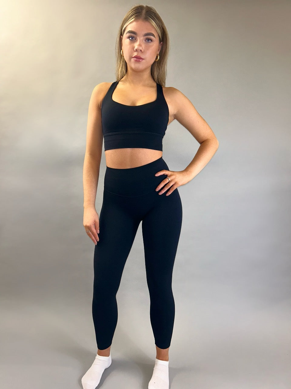 Cross Back Bra (Black)