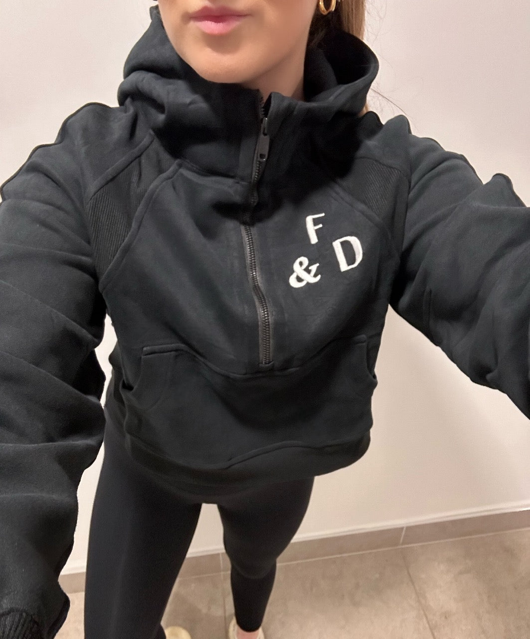 Black Half Zip Hoodie