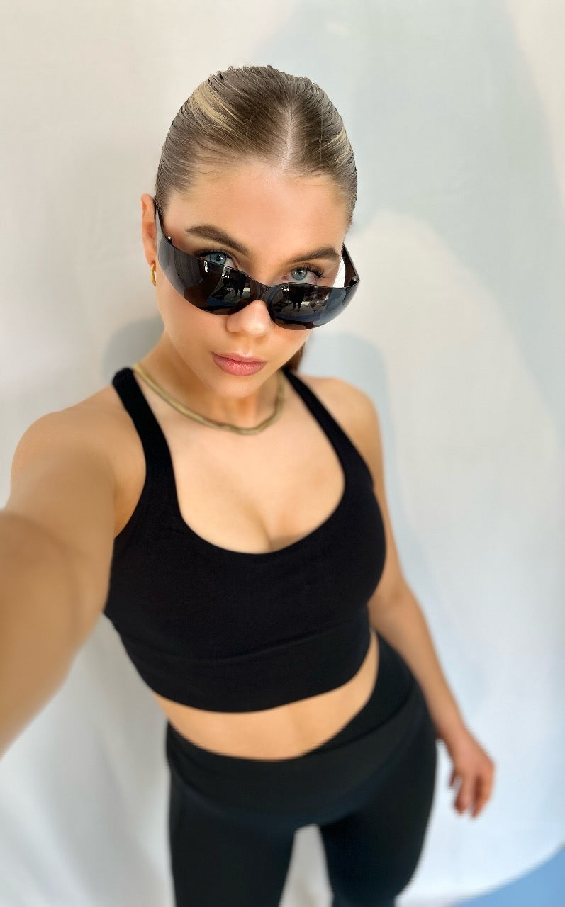 Cross Back Bra (Black)