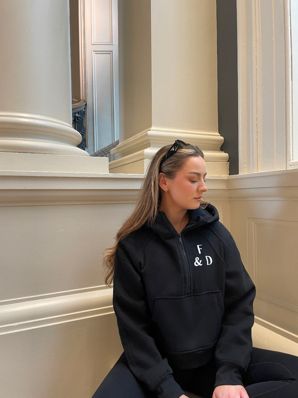 Black Half Zip Hoodie