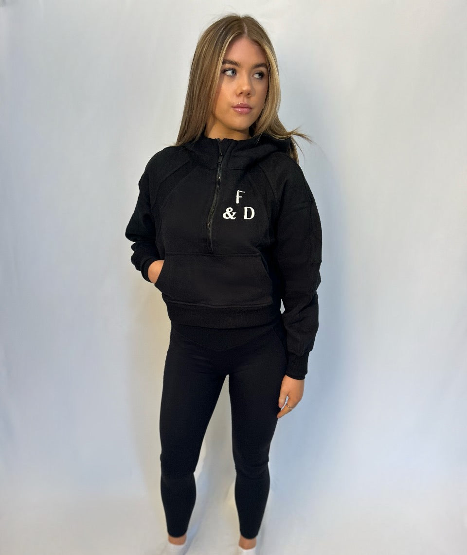 Black Half Zip Hoodie