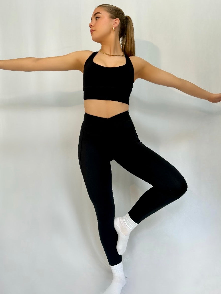 Cross Back Bra (Black)