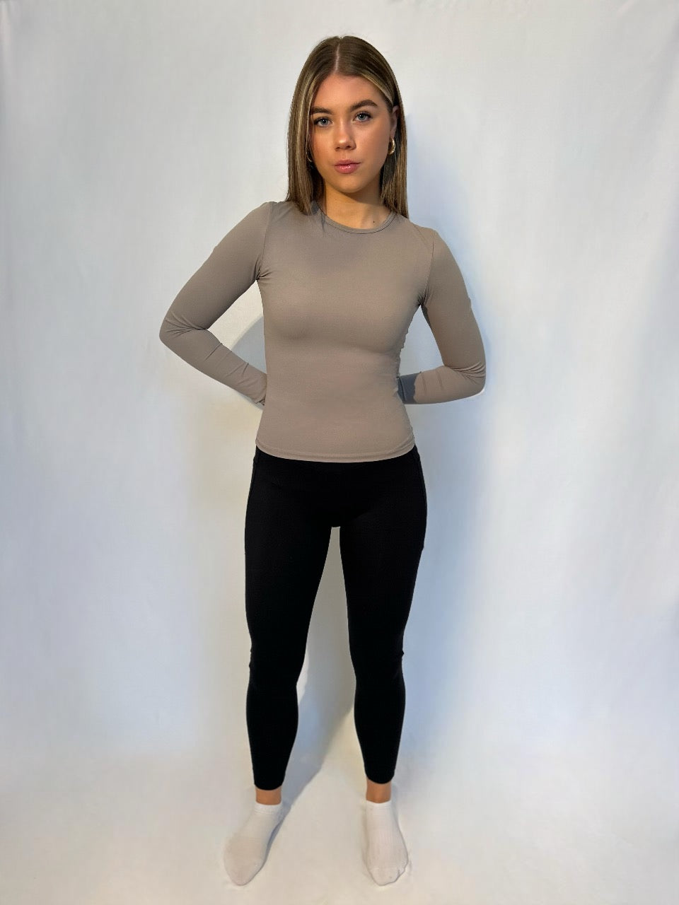 Super-Soft Long Sleeve Top Taupe